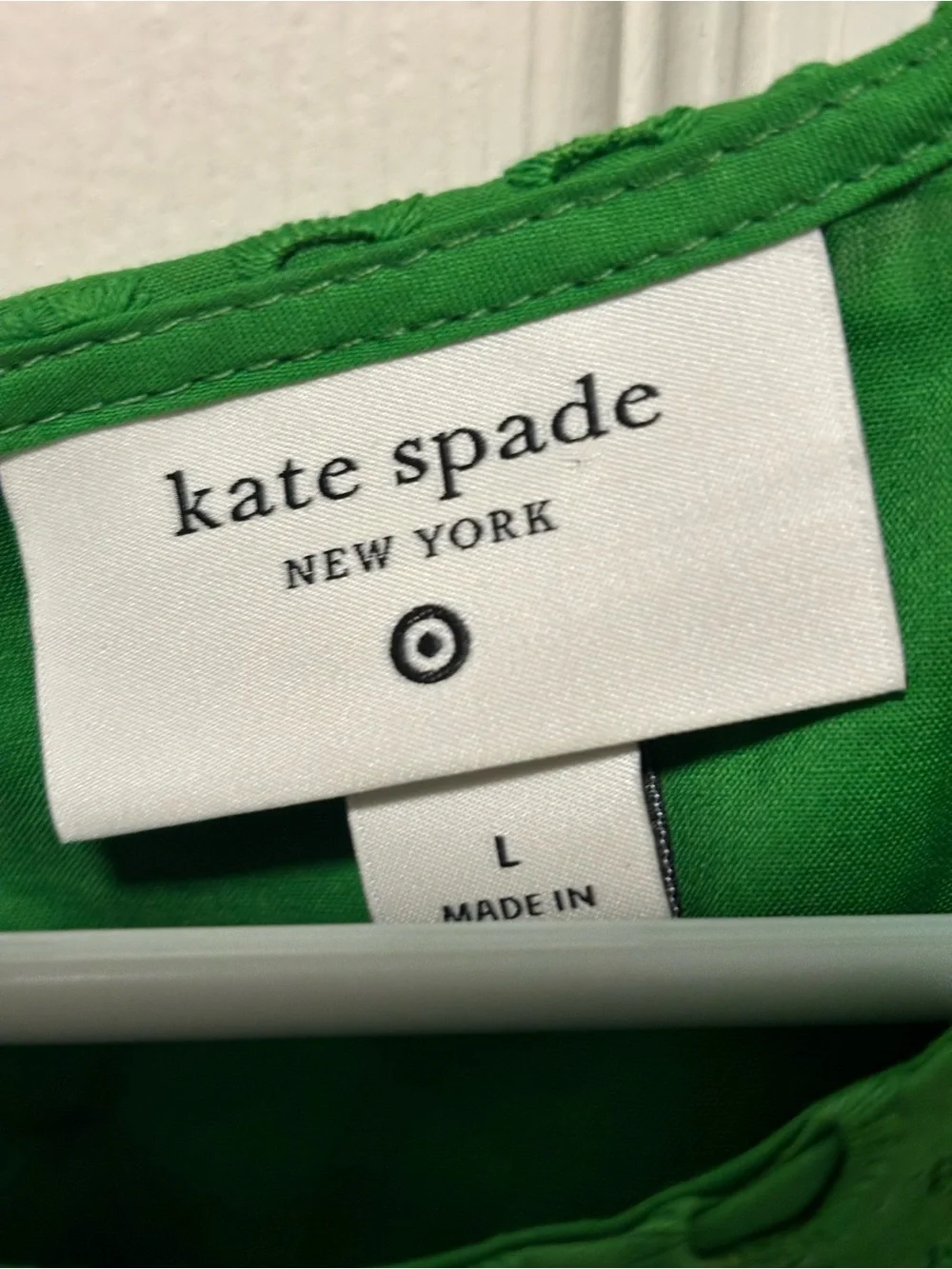 Kate Spade x Target Green Eyelet Crop Top Large Cotton Sleeveless